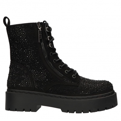 Foto van LA STRADA DAMES BOOTS ZWART 2280170 2201 BLACK MICRO/LIGHT STONES 