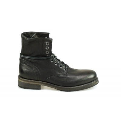 Foto van GOOSECRAFT HEREN HALFHOGE VETERSCHOENEN ZWART JOHNNY LACE-UP