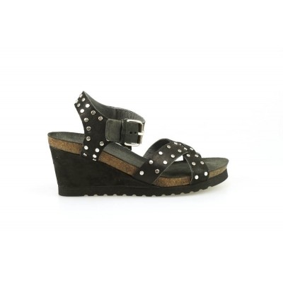 Foto van CA'SHOTT 19205 BLACK VARESE OLD SILVER STUDS - SANDAAL