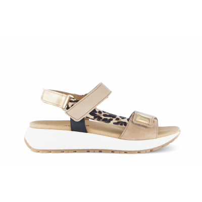 Foto van GABOR DAMES SANDALEN BEIGE 84.582.14 SAMTCH. / LUCHS / NAPPA SAND KOMBI