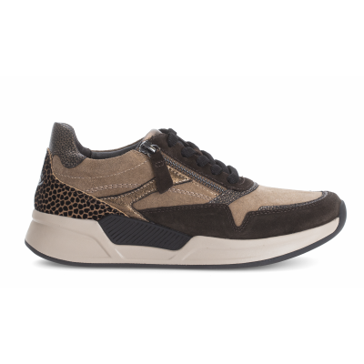 Foto van GABOR DAMES SNEAKERS BRUIN 76.957.45 VELOUR/CERVOMET/GIRAFFE NUT/BROWN/BRONCE ROLLING SOFT