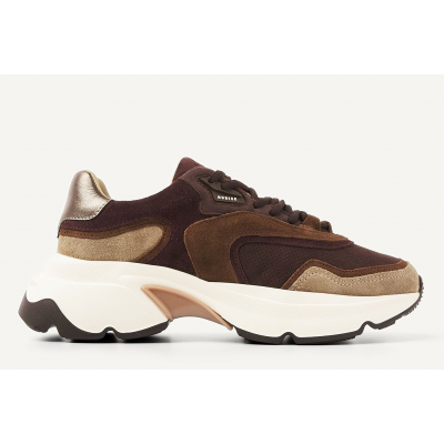 Foto van NUBIKK DAMES SNEAKERS BRUIN ROSS NOA 21091500 DK BROWN COMBI28X