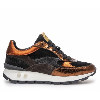 Foto van FLORIS VAN BOMMEL DAMES SNEAKERS BRUIN SFW-10098-21-01 BLOKKI 04.21 DARKBROWN G