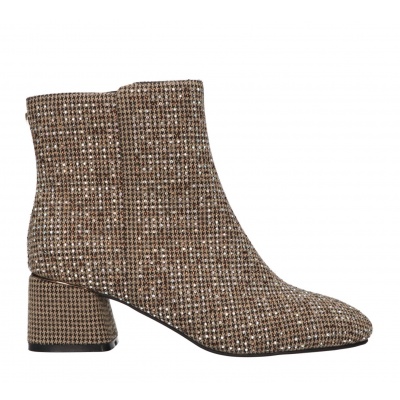 Foto van LA STRADA ENKELLAARZEN TAUPE 2323228 4025 BOOTIE TAUPE FABRIC+STONES