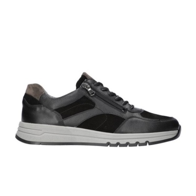 Foto van WALDLAUFER HEREN SNEAKERS ZWART 952004 301 991 H ANTON SCHWARZ