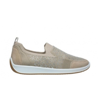 Foto van ARA DAMES INSTAPSCHOENEN BEIGE 1254050-08 WOVENSTRETCH SAND/SILVER LISSABON 4.0 G