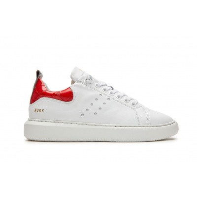 Foto van NUBIKK DAMES SNEAKER WIT/ROOD ROX MULTI