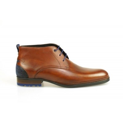 Foto van FLORIS VAN BOMMEL HEREN HALFHOGE VETERSCHOENEN COGNAC 10947/08