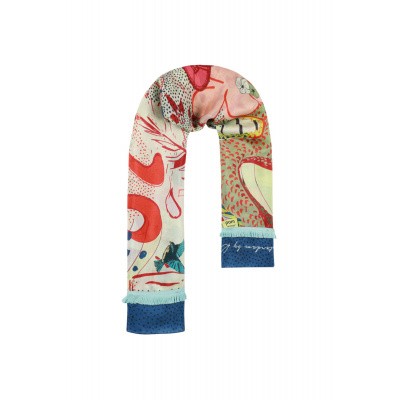Foto van POM AMSTERDAM SJAAL BLAUW FULL OF LUCK BLUE BY KATJA