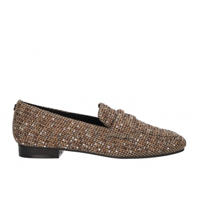Foto van LA STRADA DAMES INSTAPSCHOENEN TAUPE 2504653 4025 TAUPE TEXTILE+SMALL STONES