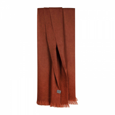 Foto van BUFANDY SJAAL ROODBRUIN BRUSHED SOLID