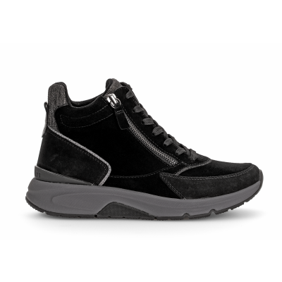 Foto van GABOR DAMES BOOTS ZWART 76.887.37 SAMTCH/NUBUK/MET SCHW/ANTHR. ROLLING SOFT
