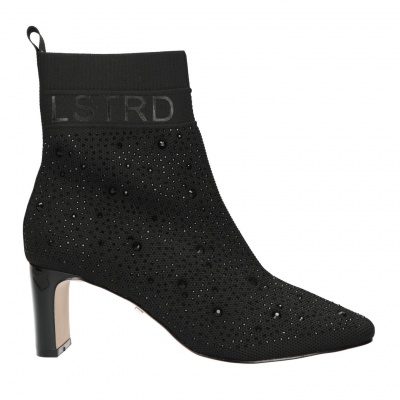 Foto van LA STRADA DAMES ENKELLAARZEN ZWART 2151725 4501 BLACK KNITTED STONES 