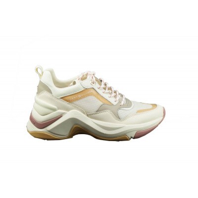 Foto van TOMMY HILFIGER DAMES SNEAKERS BEIGE SPORTY SNEAKER