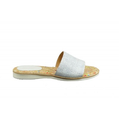 Foto van ROLLIE DAMES SLIPPERS BLAUW/WIT SLIDE