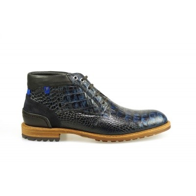 Foto van FLORIS VAN BOMMEL HEREN HALFHOGE VETERSCHOENEN DONKERBLAUW 10228/13