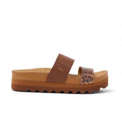Foto van REEF DAMES SLIPPERS BRUIN CJ9011-61 CUSHION VISTA HI BROWN/LEOPARD