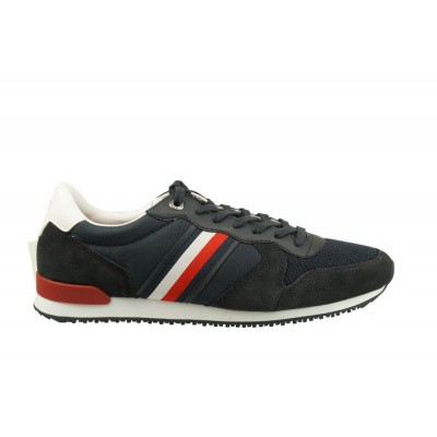 Foto van TOMMY HILFIGER HEREN SNEAKERS DONKERBLAUW ICONIC RUNNER