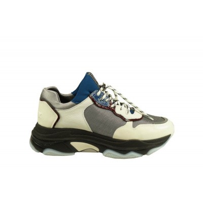 Foto van BRONX DAMES SNEAKERS OFF-WHITE/ZILVER BAISLEY