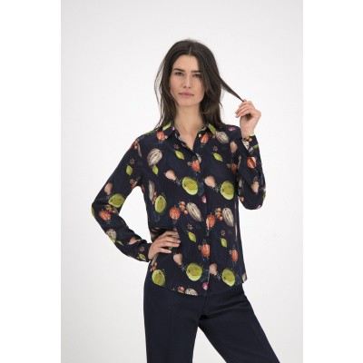 Foto van POM AMSTERDAM BLOUSE BLAUW FANTASTIC FRUITS