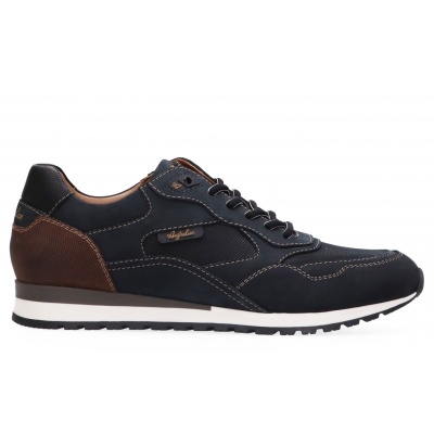 Foto van AUSTRALIAN HEREN SNEAKERS BLAUW 15.1722.01-SIG FABIAN BLUE LEATHER BLUE-BROWN-BLACK
