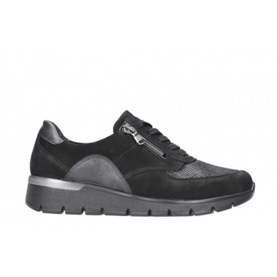 Foto van WALDLAUFER DAMES SNEAKERS ZWART 626K02 605 001 K RAMONA DENVER TURBOSTR BRONX SCHWARZ