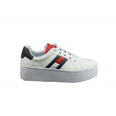Foto van TOMMY HILFIGER DAMES SNEAKERS WIT/BLAUW JEANS ICON