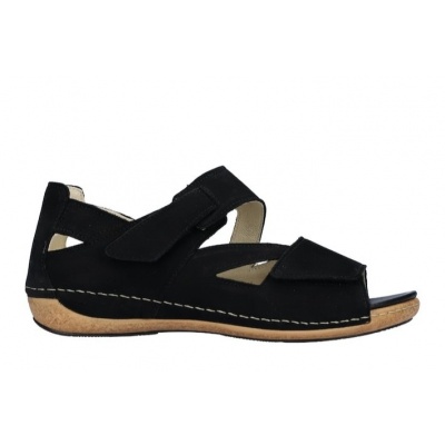Foto van WALDLAUFER DAMES SANDALEN ZWART 342025 191 001 HELIET DENVER SCHWARZ