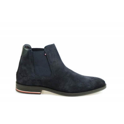 Foto van TOMMY HILFIGER HEREN CHELSEABOOT BLAUW SIGNATURE SUEDE CHELSEA