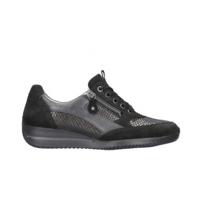 Foto van WALDLAUFER DAMES SNEAKERS ZWART 980008 420 001 HIMONA ORDER POSTER BRONX SCHWARZ