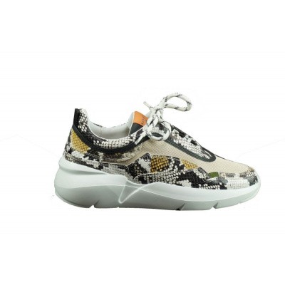 Foto van NUBIKK DAMES SNEAKERS BEIGE PYTHON LUCY BOULDER