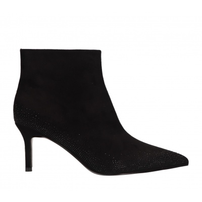 Foto van LA STRADA DAMES ENKELLAARZEN ZWART 4501271 2201 BOOTIE WITH HEEL BLACK MICRO+STONES