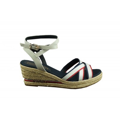 Foto van TOMMY HILFIGER DAMES SANDALEN WIT/BLAUW ICONIC ELBA