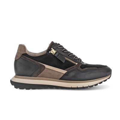 Foto van GABOR DAMES SNEAKERS ZWART 76.378.67 SAMT/FOULARD/PERL. SCHW/WHISKY(GOLD)