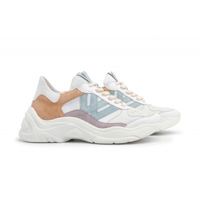 Foto van VIA VAI DAMES SNEAKERS WIT/BLAUW RAYA