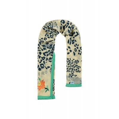 Foto van POM AMSTERDAM SJAAL ECRU SKY MOUNTAIN EMBROIDERY