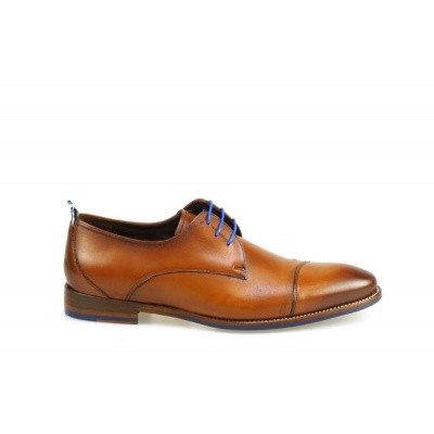 Foto van FLORIS VAN BOMMEL HEREN VETERSCHOENEN COGNAC 18006/00