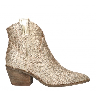Foto van LA STRADA DAMES WESTERNLAARZEN 2302346 4343 GOLD METALLIC RAFFIA