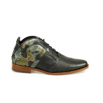 Foto van REHAB HEREN HALFHOGE VETERSCHOENEN ZWART KURT II METAL FLOWER