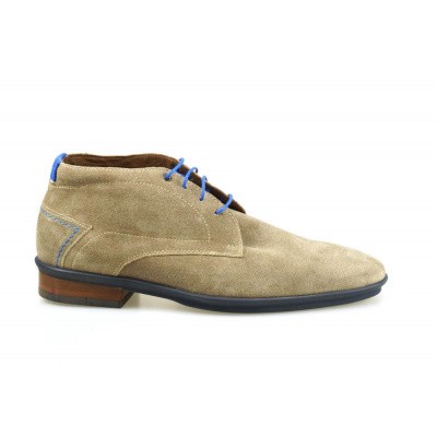 Foto van FLORIS VAN BOMMEL HEREN HALFHOGE VETERSCHOENEN GRIJSBRUIN 20440/01