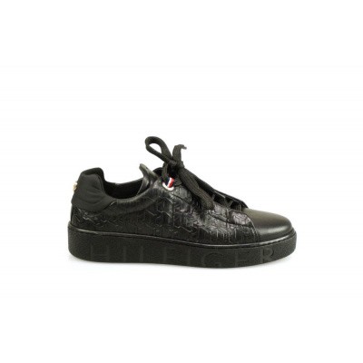 Foto van TOMMY HILFIGER DAMES SNEAKERS ZWART MONOGRAM DRESSY SNEAKER