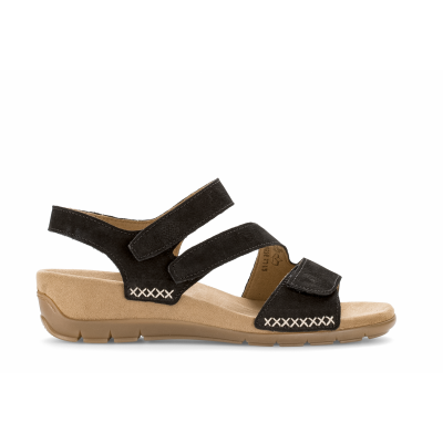 Foto van GABOR DAMES SANDALEN ZWART 83.734.17 SOFT NUBUK SCHWARZ