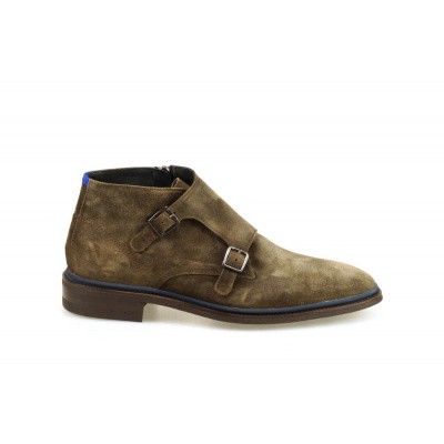 Foto van FLORIS VAN BOMMEL HEREN HALFHOGE GESPSCHOENEN TAUPE 10672/02