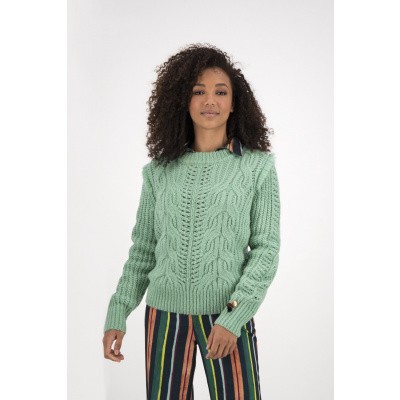Foto van POM AMSTERDAM PULLOVER GROEN GENTLE KNIT PASTEL