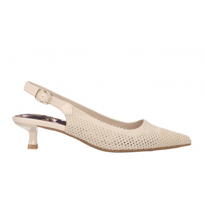 Foto van LA STRADA DAMES PUMPS BEIGE 2403346 4021 BEIGE/GOLD KNITTED