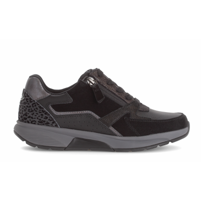Foto van GABOR DAMES SNEAKERS 76.878.67 FOULARD/SAMT/LEO/MET SCHWARZ/ANTHRAZIT ROLLING SOFT