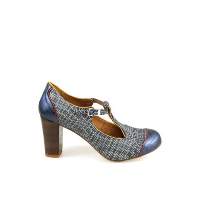 Foto van NEMONIC DAMES PUMP BLAUW 1921 SATEN AZUL