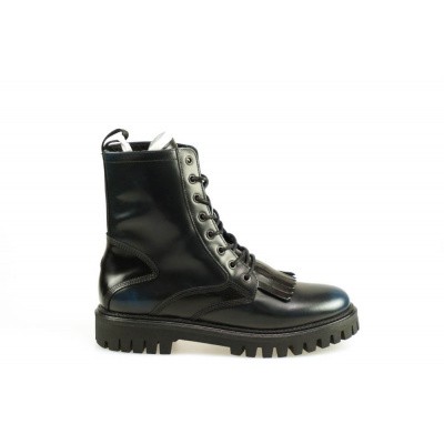 Foto van TOMMY HILFIGER DAMES HALFHOGE VETERLAARZEN BLAUW ICONIC POLISHED BOOT