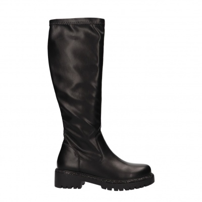 Foto van LA STRADA DAMES LAARZEN ZWART 2381615 6001 BLACK PU/BLK STONES 