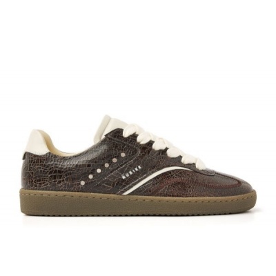 Foto van NUBIKK DAMES SNEAKERS DONKERBRUIN RAY OWEN STUDS 21079601 DK BROWN CRAQUELE 28E